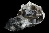 Dark Smoky Quartz Crystal Cluster - Brazil #124587-1